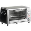 HOMCOM Fornetto Elettrico 10L Temperatura Regolabile e Timer, Griglia e Teglia Incluse, 750W, 36.5x26x22cm, Argento Nero