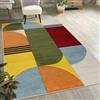 Mazovia Tappeto Geometrico Moderno - Pile Corto, Morbido e Colorato per Soggiorno, Camera da Letto, Sala da Pranzo - Certificato OEKO-TEX - Motivi Geometrici 80 x 150 cm