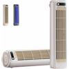 Generic Cooling Ace Turbo - Condizionatore d'aria portatile a 3 velocità, super silenzioso, con ricarica USB, modalità sospensione/verticale per camera da letto, ufficio, cucina (colore: beige)