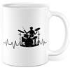Pagma Druck Tazza con scritta - regalo batteria - tazza da caffè 330 ml in ceramica - musica hobby uomo ufficio tazza caffè