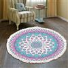 Tomifine Tappeto Bohémien, Motivo Mandala Rotondo Tessuto Tappeti con Nappe per Camera Letto, Corridoio, Soggiorno, Lavabile in Lavatrice (90cm,Rosso Blu)