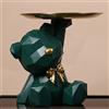 Fiorky Figurina di Orso, Vassoio portaoggetti geometrico 'orso Statua Figurina portachiavi in resina, Simpatico orsetto Ornamento Porta snack chiave, Decorazione d'arte moderna Scultura di