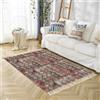 Tomifine Tappeto Bohémien Rettangolare, Tappeti con Nappe Tessuto, Lavabile, per Camera da Letto, Soggiorno, Corridoio, Ingresso (60x90cm,Rosso Marrone)