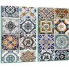 TMK ArtDeko TMK - Piastra di copertura per piano cottura in vetroceramica 2 x 30 x 52 cm 2 pezzi induzione universale per piani cottura protezione antispruzzo tagliere in vetro temperato come decorazione Mosaico
