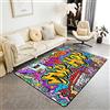 Loussiesd Tappeto decorativo hip hop, stile hippie, graffiti, tappeto per soggiorno, camera da letto, graffiti, grafica, cultura di strada, grunge, tappeto decorativo, 100 x 150 cm