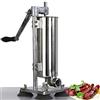 MUL-BOUTIQUE Macchina per salsicce, riempitrice professionale per salsicce in acciaio inox + quattro diversi tubi di riempimento, 3/3.6/4L (4L 17 x 17 x 43)