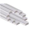 AFTERTECH 10x 3metri (30M) 1506 15x6mm PROFILO ALLUMINIO PER STRISCE STRIP LED BARRA RIGIDA 3MT + COPERTURA (10x 3metri 1506 fog)