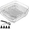 Springwillfly Cestini salvaspazio a 3 ripiani in acciaio inox per friggitrice ad aria (quadrati)