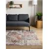 Interiyou Tappeto Vintage Gent - 160x230 cm Multicolore/Marrone - Pelo corto design retrò per salotto, camera da letto, lavabile e antiscivolo, motivo stampato