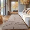 SIMPEX, Tappeto Beige Monocromatico Stile Boho Scandinavo 80x250 cm, Tappeto Decorativo Morbido e Facile da Mantenere, Lavabile, Effetto 3D, Per Soggiorno e Camera da Letto