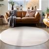 Carpettex Moderno tappeto a pelo corto morbido, unicolore, con retro lavabile, Colore: Crema, Taglia: 160 cm Rotondo