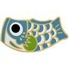 Feblilac Simpatico tappetino da esterno giapponese Koi, motivo pesce cartone animato, grazioso tappeto di benvenuto, tappetino antiscivolo per ingresso, 45 x 85 cm, blu giallo