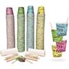 marketcaffe 1000 Pz Bicchierini Caffe di Carta Biodegradabili Biocompostabili Tazzine 75 ml + 1000 palettine in legno imbustate singolarmente (1000 Bicchieri + 1000 Palettine) (1000 + Palettine)
