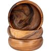 Levandeo Set di 3 ciotole per snack in legno di acacia 15x4 cm rotonde, ciotola per frutta, ciotola decorativa, decorazione da tavolo, legno di acacia, decorazione in legno, organizzazione