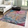 Mazovia Tappeto Salotto Moderno - Tapeto Stampato a Pelo Corto - Morbido Tappeto Camera da Letto - Antiscivolo Tapeto TOSCANA - Tappeto Salotto Motivo Astratto Vintage - Multicolore 120x170cm