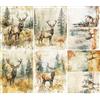 Craft Kreatively Carta di riso con cervo, 21 x 26,5 cm (6 fogli) - Carta per decoupage, 6 disegni per collage, tecnica mista, creazione di biglietti e artigianato, decoupage CRAFT KREATIVELY