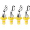QUARKZMAN Vino Tappi, 4pz 16mm/0.63 Espansione Manuale Bevande Tappi Silicone Vuoto Bottiglia Tappo Riutilizzabile Vino Bottiglia Ermetico Sigillo Tappo (Giallo Bianco)