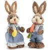 Marooma Affascinanti Decorazioni di Coniglietto Pasquale da 9,2 Pollici, Statue di Coniglietto da 2 Pezzi, per Regali di Matrimonio, Pasqua e San Valentino, Decorazione di Pasqua Primaverile(#1)