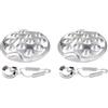ELAYARD Set da 2 Piatti per Escargot in Acciaio Inossidabile Argento 12 Fori, Resistenti alla Ruggine, Materiale Ispessito, per Barbecue e Forni da Cucina