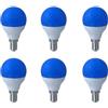 LEDLUX 6 Pezzo Lampadina Led E14 Blu, 4W=35W 220V, Forma Globo G45, Per Decorazione Feste