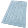 emmevi Tappeto Bagno Puro Cotone Elegante Morbido Scendiletto Antiscivolo Lavabile 60x175 Cm Azzurro