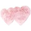Meiliyizu Tappeto a forma di doppio cuore, morbido e peloso, antiscivolo, lussuoso tappeto in finta pelliccia per bambini per la stanza dei giochi e il soggiorno, Rosa, 35 x 70 cm