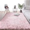 RENXTAO Tappeto Salotto Pelo Lungo 80 x 110 cm Lavabile Tappeto Pelo Lungo Antiscivolo Facile da Pulire per Grandi Dimensioni Salotto Moderno Cameretta Bimba, Rosa Chiaro