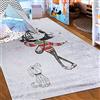 Mazovia Tappeto Salotto - Tapeto Stampato Pelo Corto - Morbido Tappeto Camera da Letto - Antiscivolo Tapeto EMMA - Tappeto Bambini Motivo - Grigio 80x150cm