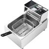 KLOOLIVE Friggitrice elettrica in acciaio inox, 6 l, friggitrice per cucina con zone fredde, 2500 Watt con coperchio