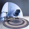 Rururug Tappeti Rotondo Grandi Dimensioni Tappeto Corda intrecciata imitazione multicolore moda blu scuro Facile da Maneggiare Macchie Soggiorno Camera da Letto Computer Sedia Cuscino ø 120CM