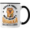 Trendation Divertente regalo per tazza quokka per gli amanti dei quokka (Nero/Schwarz)