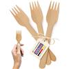 Inoverse 100 forchette in legno 15,8 cm - Posate in legno usa e getta, biodegradabili e compostabili, forchette stabili per feste, catering ed eventi