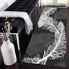Siunwdiy Tappeto Passatoia Cucina Lavabile Tappeti Runner Lungo Nero bianco 3 metri Motivo a piume Tappeto Cucina Antiscivolo Tappeto da cucina Camera Tappeto Per Corridore Soggiorno，50x300cm
