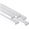 AFTERTECH 5x 2metri (10M) 1506B 15x6mm PROFILO ALLUMINIO BIANCO PER STRISCE STRIP LED BARRA RIGIDA 2M 2MT + COPERTURA (5x 2metri 1506bianco fog)