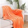GAIFNAG Coperta Plaid Pile, Copriletto 200 x 200 cm 100% Poliestere, Morbida e Calda, Facile da Curare Coperte per Regali Invernali Regalo per Fidanzata e Madre, Arancione