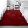 HONQGAO Tappeti per Soggiorno 110 x 140 cm Antiscivolo Pelo Lungo Tappeti Facile da Pulire per Cameretta, Soggiorno, Sala, Scendiletto, Weinrot