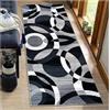 BORKOY Tappeto Runner Corridoio Lungo Antiscivolo Lavabile, Nero e Grigio, Tappeto Cucina Moderno, Passatoia 2 metri Personalizzabile, per Soggiorno, Camera da Letto, Ingresso Interno, 50x200cm