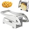 Sutowe Taglierina per patatine fritte, taglio fritte manuale, taglio fritto professionale con 2 di ricambio in acciaio inossidabile e base di aspirazione sicura per patate carote cetrioli ananas