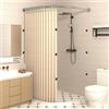 SJMDSDSC Set di tende da doccia curve, tenda da doccia pieghevole magnetica, divisorio angolare impermeabile per bagno con asta curva, con asta per tenda da doccia e striscia di ritenzione idrica.(X70~85cmxY70