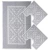 SaRani Set Tappeti Bagno Sardo Tris 3 Pezzi Doccia Bidet Water Cotone (Grigio)