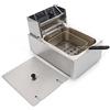 NIGORIY Friggitrice da 2500 W con grasso da 6 l, intervallo di temperatura 60 ~ 200 °C, con piastra di scorie