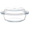 CompadreBol Casseruola di Vetro con Coperchio, 18,7 cm / 7,36 Pirofila Rotonda in Vetro, 700 ml / 24 oz Casseruola, Può essere utilizzato nel Forno e nel Microonde