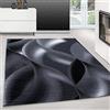 Teppium Moderno Tappeto per Soggiorno 200x300 (200x290 cm) Nero, Design Astratto a Onde - Tappeto a Pelo Corto per Sala da Pranzo e Camera da Letto, Morbido e Facile da Pulire