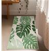 Lukinbox Tappeto da bagno per bagno antiscivolo, lavabile con foglie verdi, extra morbido, tappeto da bagno in velluto per lavanderia, per soggiorno e cucina, 60 x 100 cm