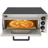 Treeisland Forno per pizza elettrico, 2000 W, 1 camera, in acciaio inox, con regolatore di temperatura da 50 a 350 ℃ e timer da 0 a 30 minuti per la cottura della pizza