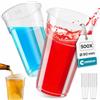 Commerline Bicchieri in plastica trasparente, 0,3 l, 500 pezzi, in plastica, per feste, in polipropilene (PP), bicchieri per acqua, bicchieri per acqua