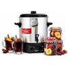 Stagecaptain GWK 27A Scaldavino 27 L per Vin Brulé, bevande calde, marmellate, frutta, zuppe - 2000W, acciaio inox, regolatore temperatura, timer, spegnimento automatico, argento