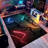 PEIHUODAN Tappeto Gaming Pavimento, Tappeto Camera Da Letto Ragazzo, Stampa 3D Geometrica Neon, Tappeto Cameretta Bambino Bambini, Decorazione della Camera Gamer Morbido Carpet Flanella (Neon,140x200cm)