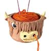 Generic Ciotola per filati all'uncinetto Highland Cow | Ciotola per filati a maglia | Ciotola rotonda intrecciata per filati | Ciotola per uncinetto a forma di mucca delle Highland per filo ad ago