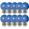 Eluzia Lampadina LED SMD rotonda, blu, confezione da 10, 1 W, ghirlanda, non dimmerabile, mini sferica 45 mm, E27, angolo 320°, classe A+